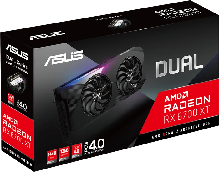 ASUS Radeon RX 6700 XT Dual, DUAL-RX6700XT-12G, 12GB GDDR6, HDMI, 3x DP