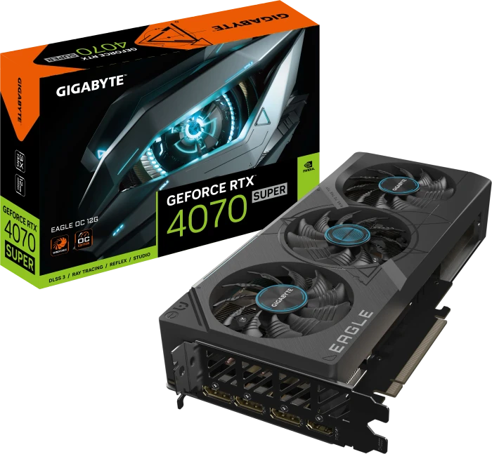 GIGABYTE GeForce RTX 4070 SUPER Eagle OC 12G, 12GB GDDR6X, HDMI, 3x DP