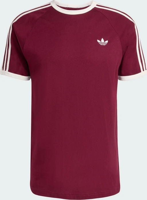 adidas 3-Streifen T-Shirt kurzarm maroon/off white (Herren)