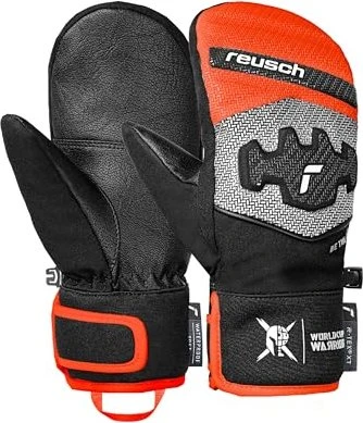 Reusch Worldcup Warrior Prime R-Tex XT Mitten Skihandschuhe black/silver/fluo red (Junior)