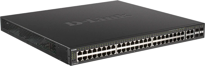 D-Link DGS-2000 Rackmount Gigabit Managed Switch, 48x RJ-45, 4x RJ-45/SFP, 370W PoE+