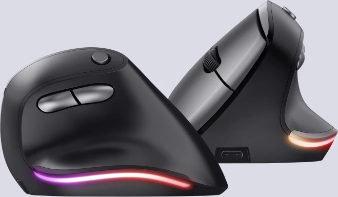 Trust Bayo Wireless Rechargeable Ergonomic Mouse schwarz/grau, ECO zertifiziert, USB
