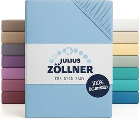 Julius Zöllner Spannleintuch für Babybett Jersey 70x140cm hellblau