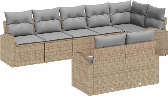 vidaXL Polyrattan Gartensofa Lounge-Set, 8-tlg.