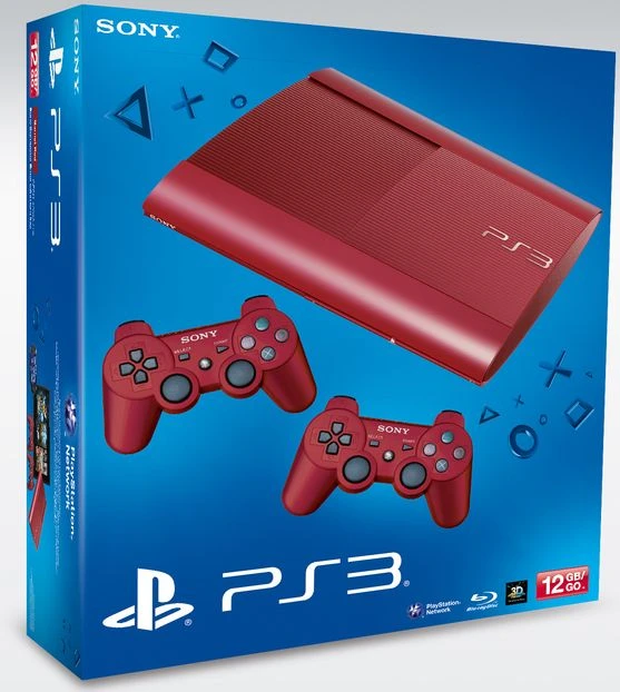 Sony PlayStation 3 Super Slim - 12GB Bundle inkl. 2 Controller rot