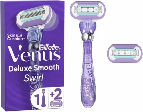 Gillette Venus Deluxe Smooth Swirl Rasierer + 2 Wechselklingen