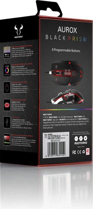 Riotoro Aurox Prism RGB, schwarz, USB