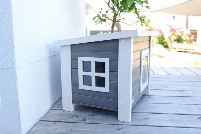 Kerbl ECO-Katzenhaus Eli, grau/weiß