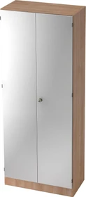 Hammerbacher Garderoben-Schrank 5OH V6200, Streifengriff, nussbaum/silber, Schrankwand