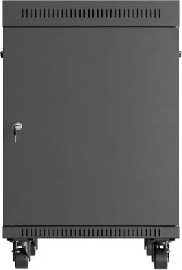 Lanberg 19" Rackschrank 15HE, LCD, freistehend, Flat Pack, V2, Glastür, IP20, RAL 9004, 800mm tief