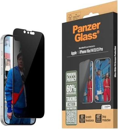 PanzerGlass Privacy Screen Protector Ultra-Wide Fit für Apple iPhone 16e