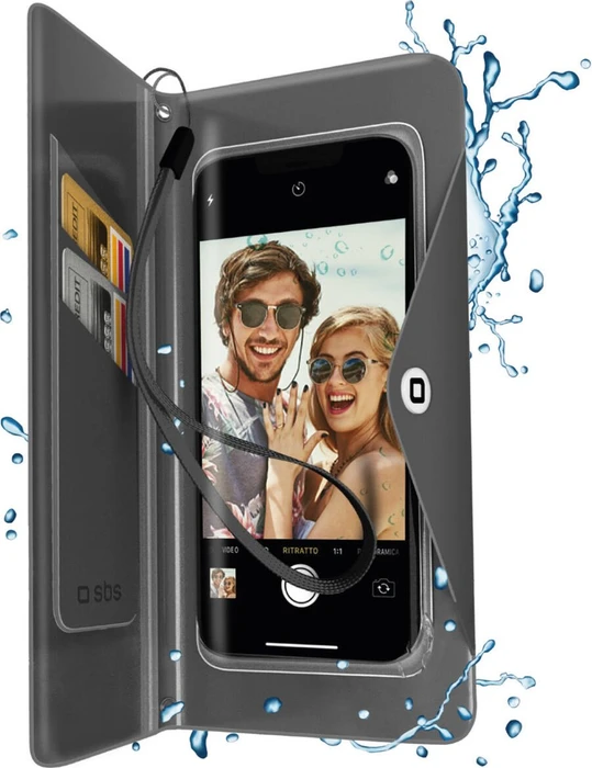 SBS Mobile Splash-resistant Transparent Universal Case schwarz