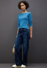 Street One Basic Shirt langarm polaris blue (Damen)