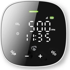 Nedis SmartLife Luftqualitätsmonitor mit Display, Luftgütesensor (WIFISA20CBK)