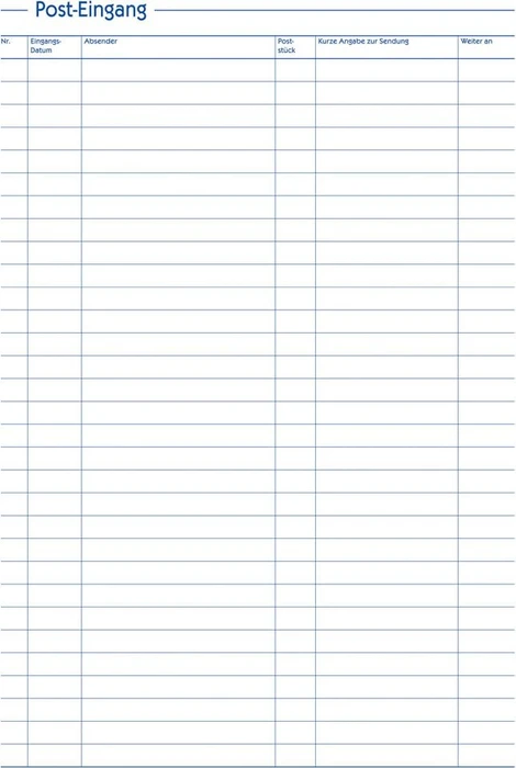 Avery-Zweckform Post-Ein-/Ausgangsbuch, A4, 100 Blatt