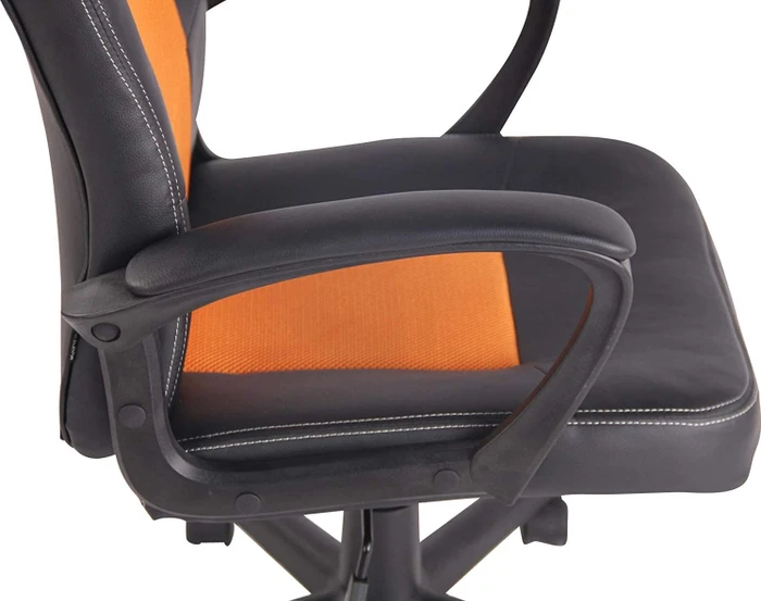 CLP Elbing Kunstleder Bürostuhl, schwarz/orange