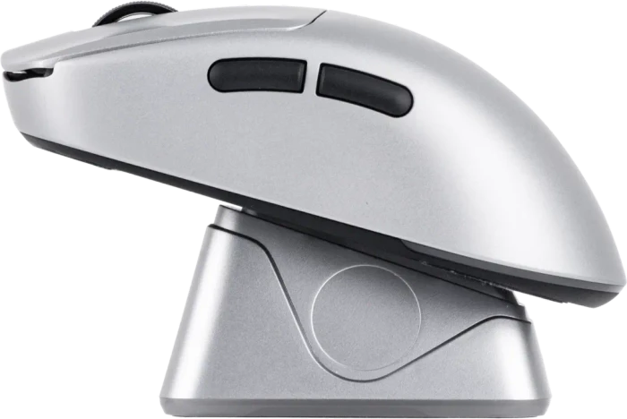 Epomaker Nex Pro 8KHz Wireless Gaming Mouse mit Ladestation, silber, USB/Bluetooth