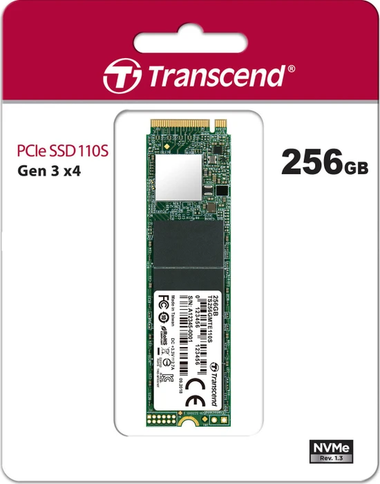 Transcend MTE110S SSD 256GB, M.2 2280 / M-Key / PCIe 3.0 x4