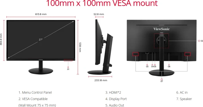 ViewSonic VG2709-2K-MHD-2, 27"