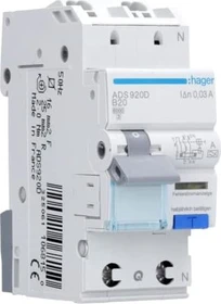 Hager Fehlerstrom-Leitungsschutzschalter 1P+N 6kA B-20A 30mA Typ A QuickConnect