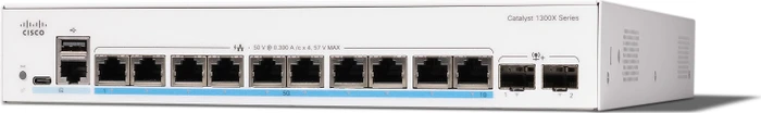 Cisco Catalyst 1300X Rackmount 5G Managed Switch, 10x RJ-45, 2x SFP28, 385W PoE++