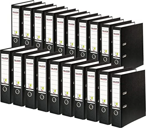 Falken Color Ordner 2-Ring PP, 80mm, A4, schwarz, 20er-Pack