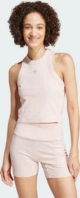 adidas Lounge Ribbed Crop Funktionsshirt ärmellos sandy pink (Damen)