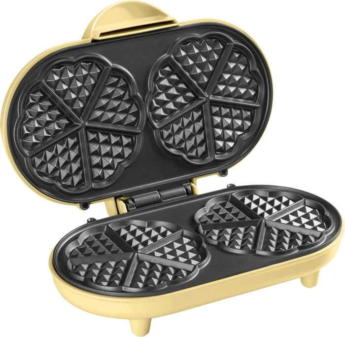 Bestron ADWM1000V Herzwaffelautomat Waffeleisen gelb