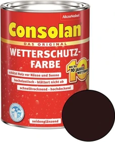 Consolan Wetterschutz-Farbe außen dunkelbraun, 2.5l
