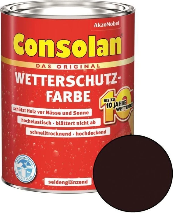 Consolan Wetterschutz-Farbe außen dunkelbraun, 2.5l