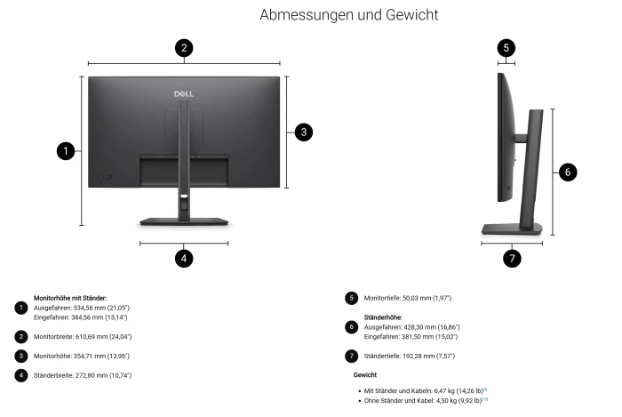 Dell Pro P 27 USB-C Hub Monitor P2726HE, 27"