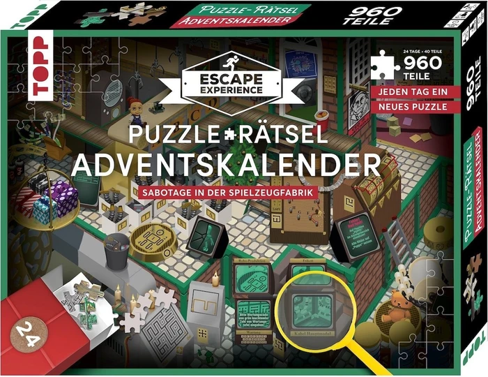 frechverlag Escape Experience Puzzle-Rätsel Adventskalender - Sabotage in der Spielzeugfabrik