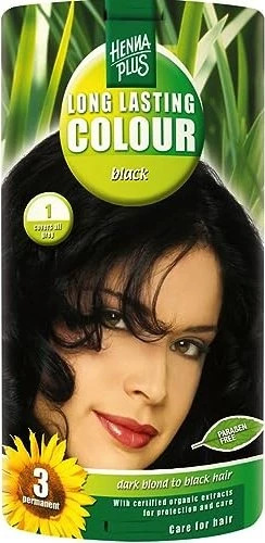 Henna Plus Long Lasting Colour Haarfarbe 1 Black, 100ml