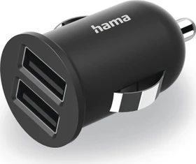 Hama 2-fach-USB-Ladegerät f. Zigarettenanzünder Ladeadapter f. Auto 2,4A / 12W schwarz