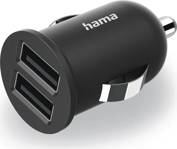 Hama 2-fach-USB-Ladegerät f. Zigarettenanzünder Ladeadapter f. Auto 2,4A / 12W schwarz