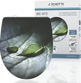 Schütte Duroplast High Gloss WC-Sitz mit Absenkautomatik und Schnellverschluss raindrop