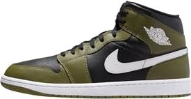Nike Air Jordan 1 Mid black/medium olive/sail/white (Herren)