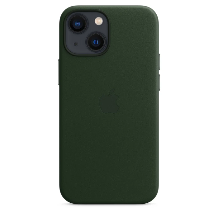Apple Leder Case mit MagSafe für iPhone 13 Mini schwarzgrün