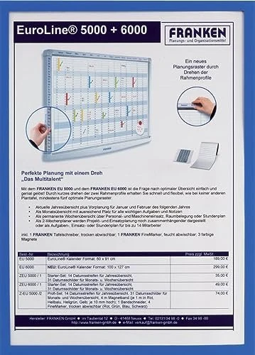 Franken Dokumentenhalter A4 Frame It X-tra!Line ITSA4S/5 03, Dokumentenhalter, blau, 25x32cm, 5er-Pack