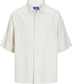 Jack & Jones Wide Fit Hemd kurzarm buttercream (Herren)