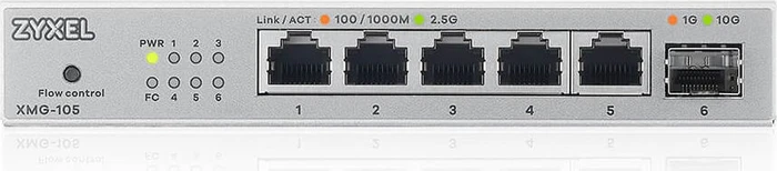 Zyxel XMG-105 Desktop 2.5G Switch, 5x RJ-45, 1x SFP+