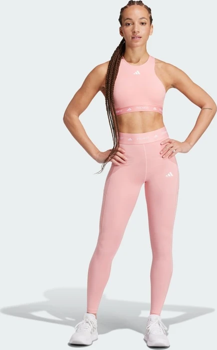 adidas TECHFIT Medium-Support High-Neck Sport-BH semi pink spark (Damen)