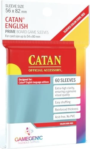 Gamegenic Prime Board Game Sleeves Red transparent, 60 Stück