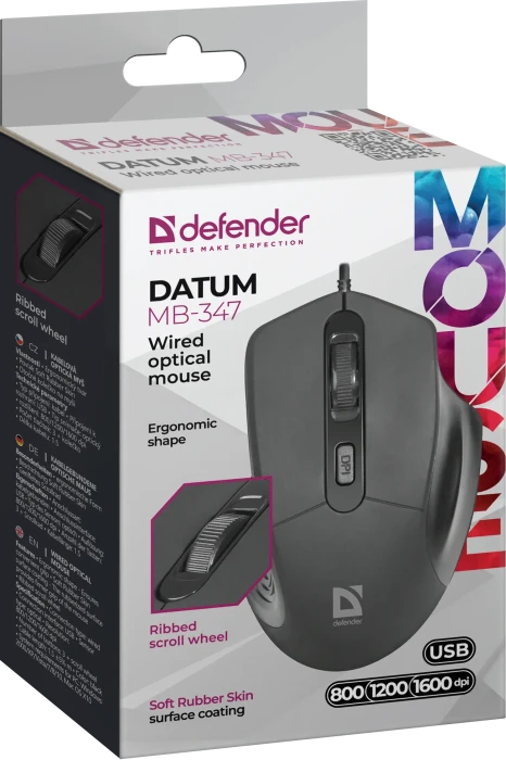 Defender Datum MB-347 Wired Optical Mouse schwarz, USB