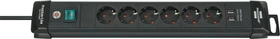 Brennenstuhl Premium-Line Steckdosenleiste 2x USB, 6-fach, 3m, schwarz