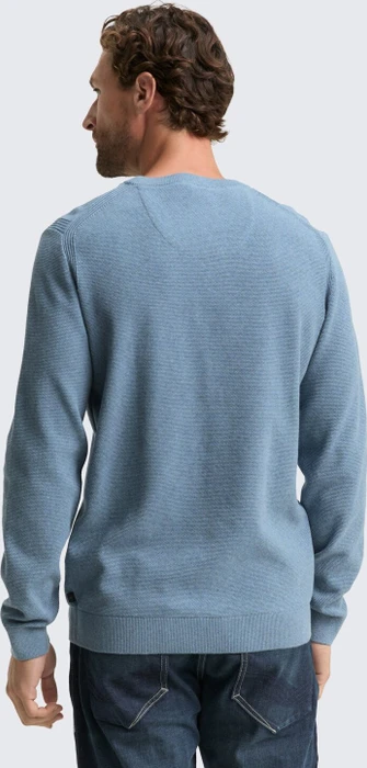 Tom Tailor Bio-Baumwolle Strickpullover faded blue melange (Herren)