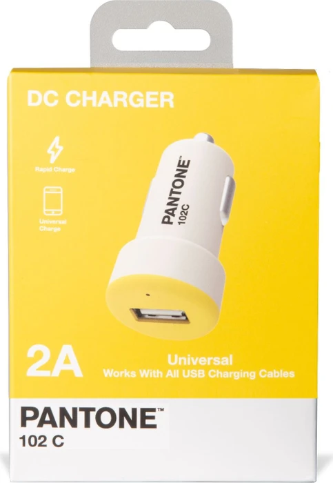 Celly Pantone Car Charger USB weiß/gelb