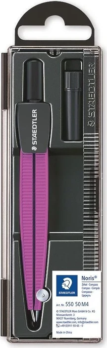 Staedtler Noris Club 550 Schulzirkel Metall, schwarz/violett, Klappdeckeletui