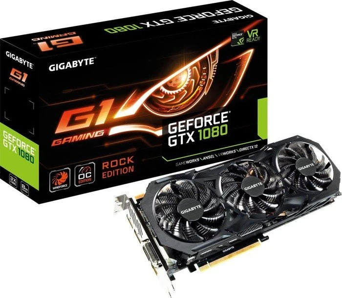 GIGABYTE GeForce GTX 1080 G1 Rock, 8GB GDDR5X, DVI, HDMI, 3x DP