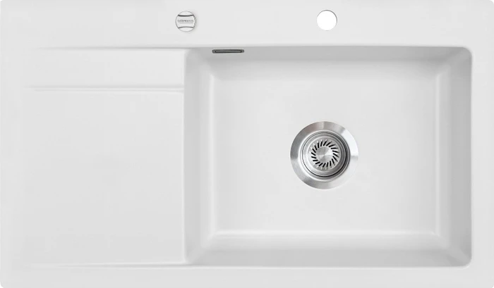 systemceram Stema 86 SL Einbau Becken rechts mit Ablauffernbedienung satin